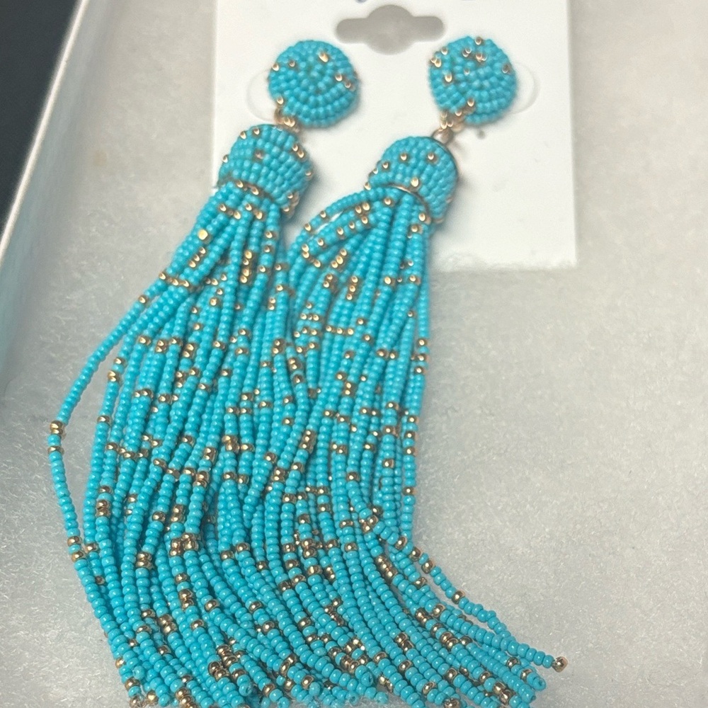 Turquoise Drop Beaded earrings